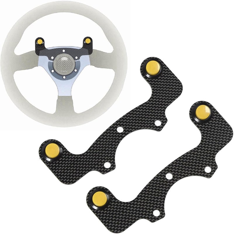 aqxreight Carbon Fiber Horn Button, Double Button Version Steering Wheel Replacement Kit for, Vertex 6 Bolts, Easy Installation, Improved Comfortability with Carbon Fiber Material, - Image 3