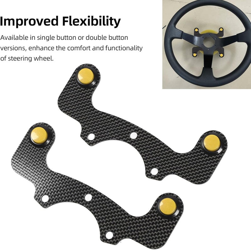 aqxreight Carbon Fiber Horn Button, Double Button Version Steering Wheel Replacement Kit for, Vertex 6 Bolts, Easy Installation, Improved Comfortability with Carbon Fiber Material, - Image 4