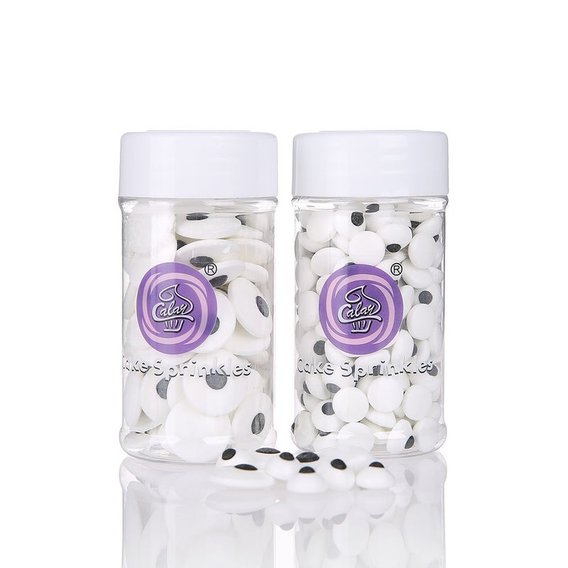 GEORLD Halloween Eyeballs Sprinkles 2 Bottle Candy Edible Eyeballs Eyes Cake Cupcake Toppers Cookie Dessert Decorations,6.9 Ounce,Two Size Mixed - Image 1