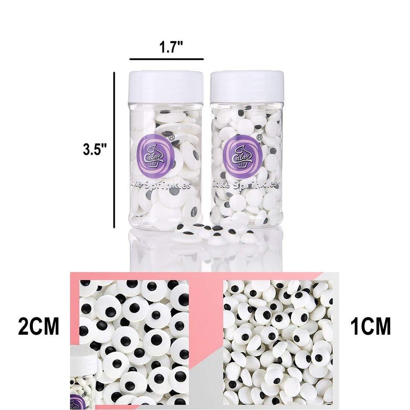 GEORLD Halloween Eyeballs Sprinkles 2 Bottle Candy Edible Eyeballs Eyes Cake Cupcake Toppers Cookie Dessert Decorations,6.9 Ounce,Two Size Mixed - Image 4