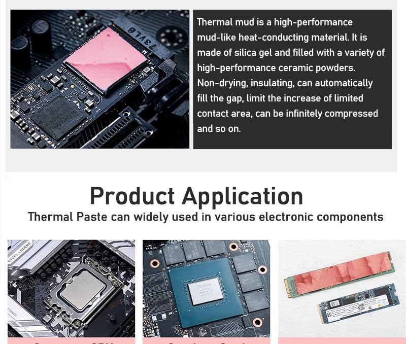 UPSIREN 12.8w/mk Thermal Putty for VGA GPU IC Processor Rapid Cooling Thermal Pad Replacement Heat Blocking Putty High Performance (10g) - Image 5