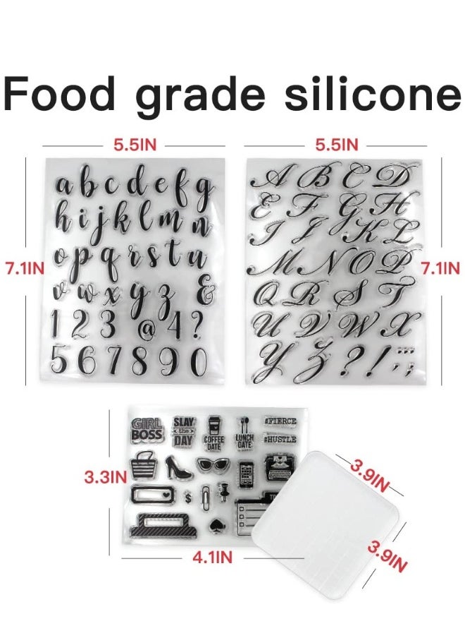 Generic - 4 Pcs Alphabet & Numbers Cake Stamp Set - High Heel & Sunglasses Fondant Molds for DIY Baking, Cookie & Biscuit Decorating Tools - Image 1