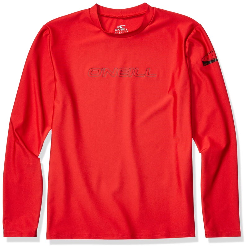 O'Neill Youth Basic Skins Long Sleeve Sun Shirt, UPF 50+ Sun Protection, Rash Prevention, Durable 6oz 4-Way Stretch Material with a Slim Fit for Surfing and All Water Activities, Red, 4 - Image 4