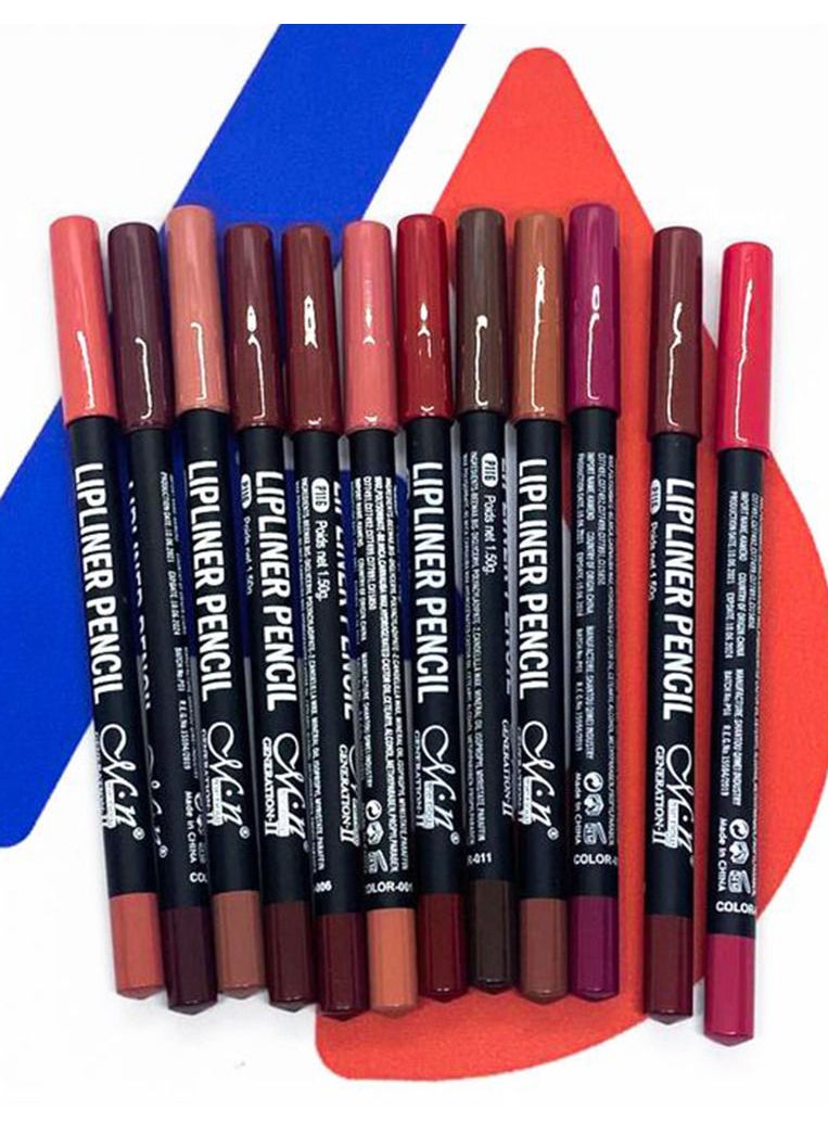 Menow - 12-Piece M.N Lip Liners 12 Colors - Image 1