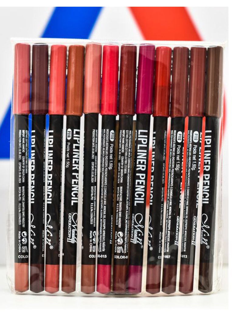Menow - 12-Piece M.N Lip Liners 12 Colors - Image 1