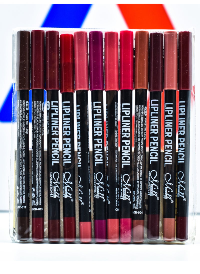 Menow - 12-Piece M.N Lip Liners 12 Colors - Image 1