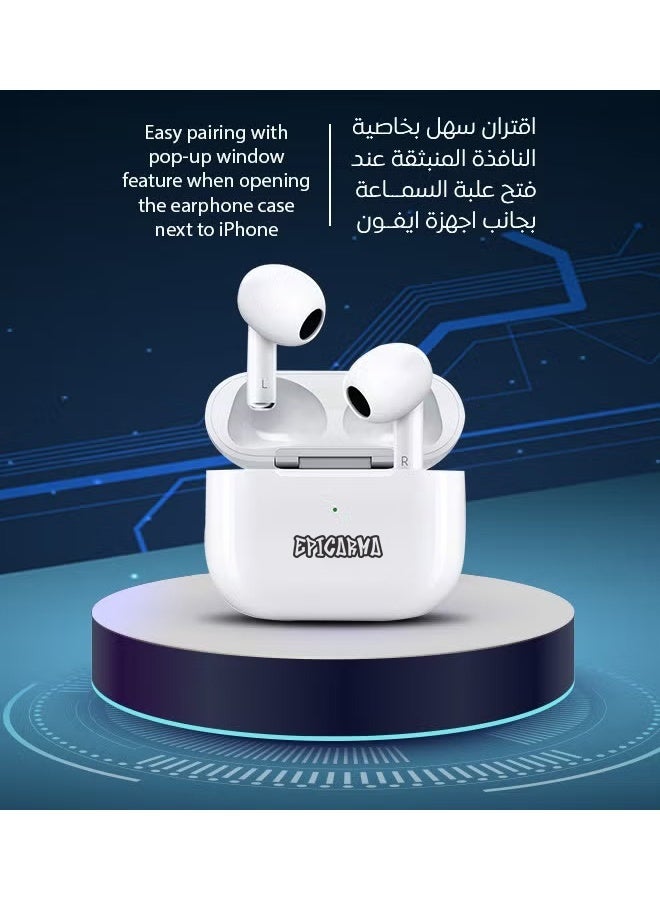 epicarma SonicX True Wireless Earbuds Bluetooth 5.3 | ENC Noise Cancelling | HiFi Stereo Bass | 40H Playtime | LED Display Charging Case | Touch Control | IPX5 Waterproof | Built-in Mic | Black - Image 5