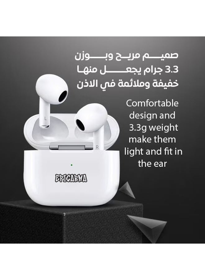 epicarma SonicX True Wireless Earbuds Bluetooth 5.3 | ENC Noise Cancelling | HiFi Stereo Bass | 40H Playtime | LED Display Charging Case | Touch Control | IPX5 Waterproof | Built-in Mic | Black - Image 3
