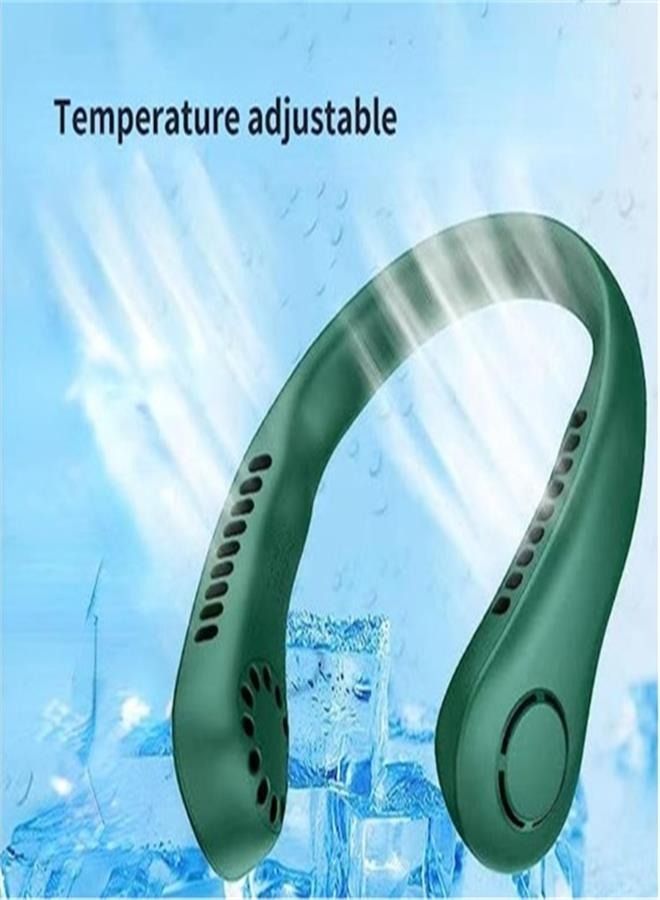 مروحة رقبة محمولة ، مروحة بدون شفرة بدون استخدام اليدين ، مروحة شخصية يمكن ارتداؤها ، شاشة رقمية ، بدون شفرة ، قابلة لإعادة الشحن ، تصميم سماعة رأس ، مروحة مكتب تعمل بالطاقة USB ، 3 سرعات. (5.9 * 2 * - Image 2