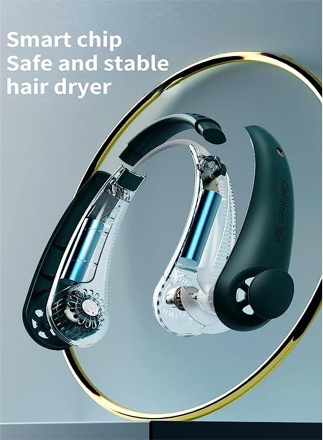 مروحة رقبة محمولة ، مروحة بدون شفرة بدون استخدام اليدين ، مروحة شخصية يمكن ارتداؤها ، شاشة رقمية ، بدون شفرة ، قابلة لإعادة الشحن ، تصميم سماعة رأس ، مروحة مكتب تعمل بالطاقة USB ، 3 سرعات. (5.9 * 2 * - Image 4