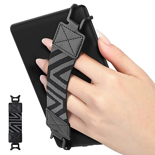 MoKo Security Hand-Strap for 6-8" Kindle eReaders Fire Tablet, Kindle/Kobo/Voyaga/Lenovo/Sony E-Book Tablet, High-Elasticity Versatile Hand Strap Lightweight Finger Grip Holder, Black - Image 1