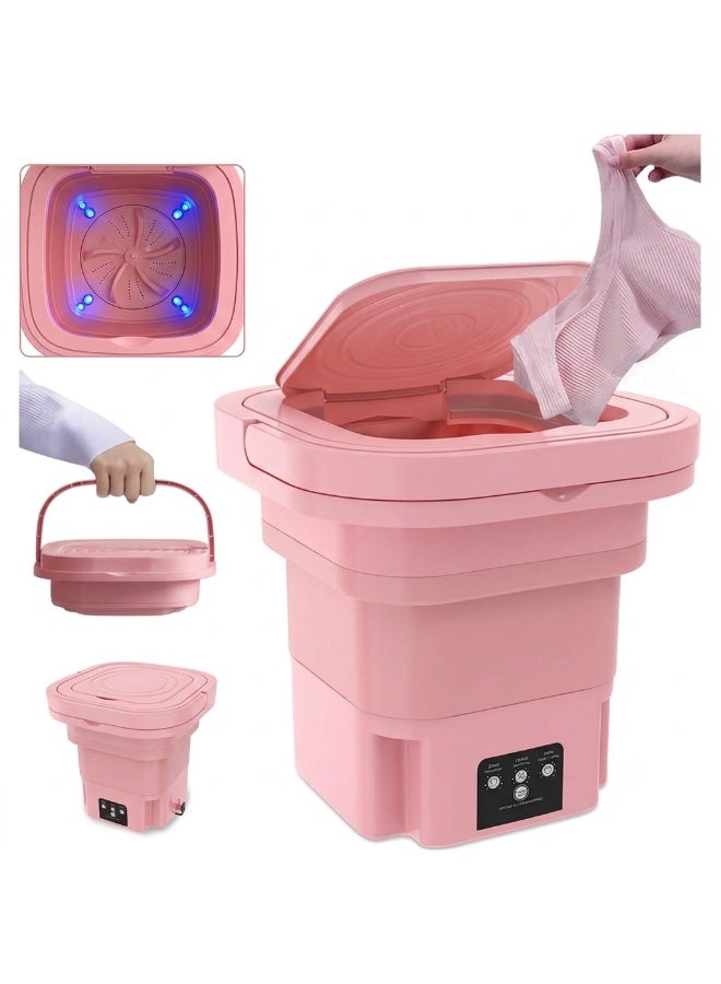Small Portable Washing Machine with Spin Dryer – Fully Automatic Foldable Mini Washing Machine – Baby Clothes Washer – Mini Laundry Washer for Underwear, Socks & Newborn Clothes – Space-Saving Portable Bucket Washer for Travel, Vacation, Apartments, Dorms & Camping - Image 1