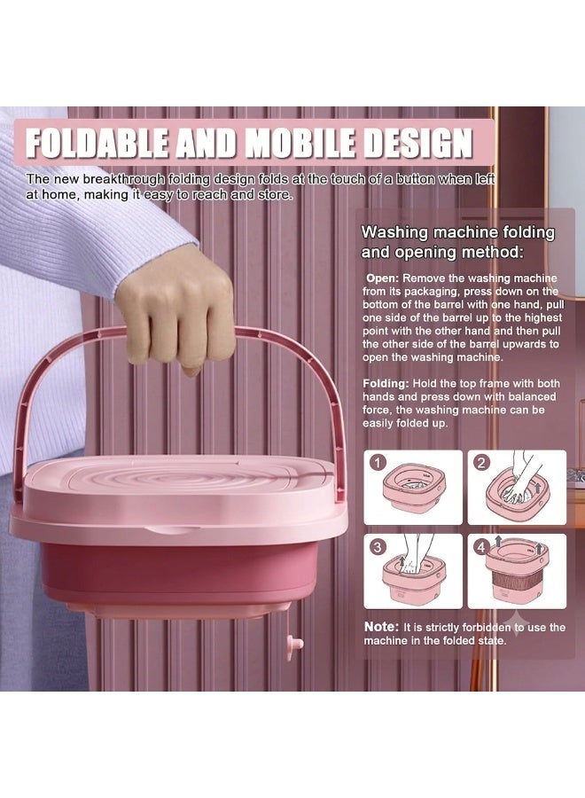 Small Portable Washing Machine with Spin Dryer – Fully Automatic Foldable Mini Washing Machine – Baby Clothes Washer – Mini Laundry Washer for Underwear, Socks & Newborn Clothes – Space-Saving Portable Bucket Washer for Travel, Vacation, Apartments, Dorms & Camping - Image 2
