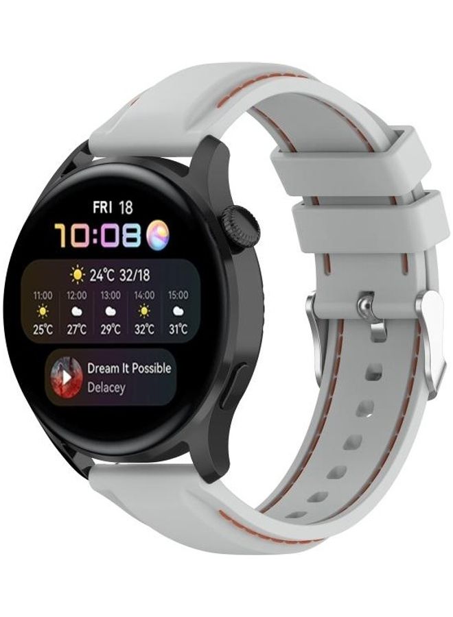 NIBEMINENT Silicone Replacement Strap Watchband For Huawei Watch 3 / Pro 22mm Grey - Image 4