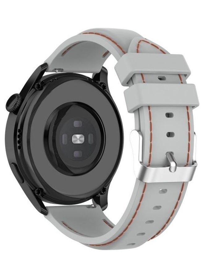 NIBEMINENT Silicone Replacement Strap Watchband For Huawei Watch 3 / Pro 22mm Grey - Image 5