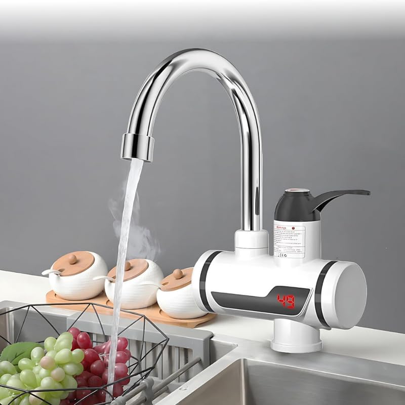 Drumstone 𝟏𝟓 𝐘𝐞𝐚𝐫𝐬 𝐆𝐮𝐚𝐫𝐚𝐧𝐭𝐞𝐞 Instant hot water LED tap heater with quick heating element, ABS shockproof electric tap for home and commercial use - Image 1