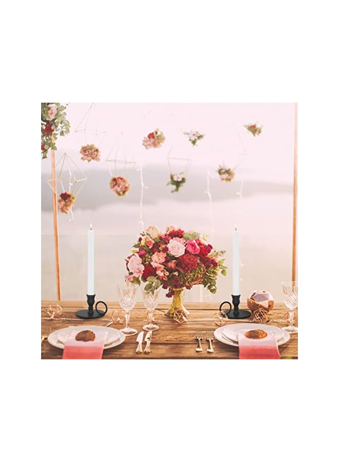 The Bros Matte Black Candle Holders Set of 2, Fits 3/4 inch Thick Candle&Led Candles, Wrought Iron, Perfect for Wedding, Dinning, Party - Image 2