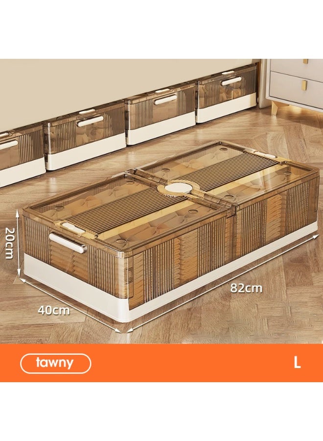 Noon East Clear Plastic Under Bed Storage Containers Bins with Lids and Wheels for Clothes Shoes Bedroom, Large 82 x 40 x 20 cm - Image 2