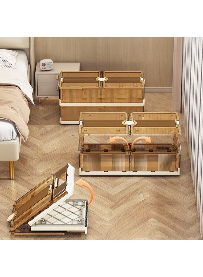 Noon East Clear Plastic Under Bed Storage Containers Bins with Lids and Wheels for Clothes Shoes Bedroom, Large 82 x 40 x 20 cm - Image 3