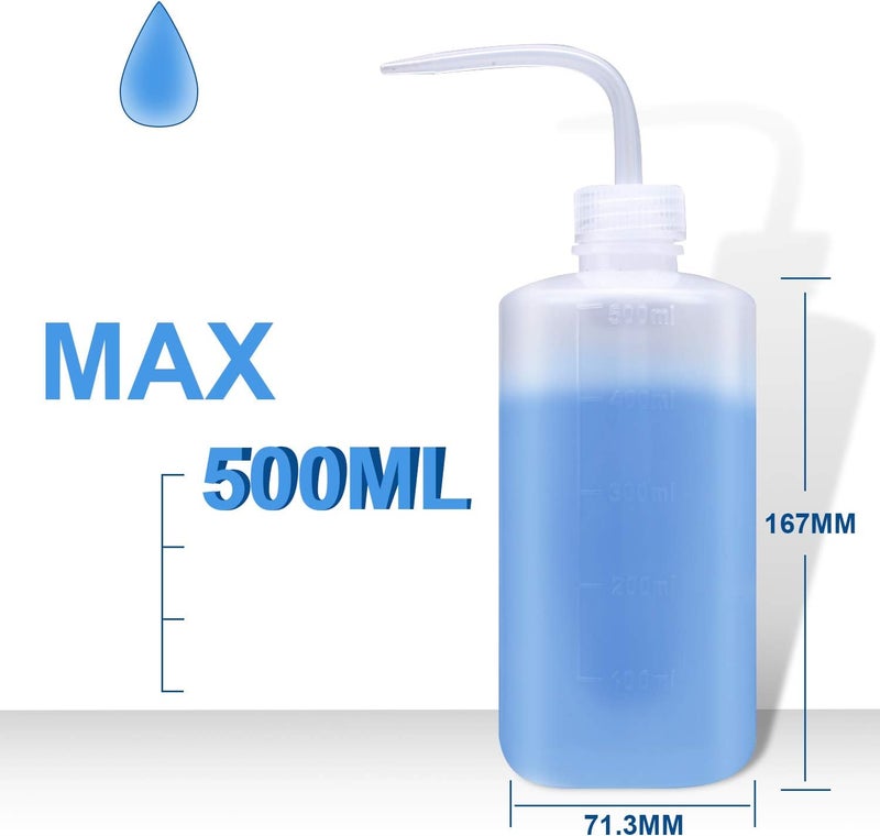 Young4us Wash bottle, 3 Pack LDPE Squeeze Bottles, Safe Plastic Low Density Polyethylene Watering Bottle Tattoo Wash Bottle with Narrow Mouth, for Chemistry, Industry, Lab & Gardening, 500, 250,150ml - Image 2