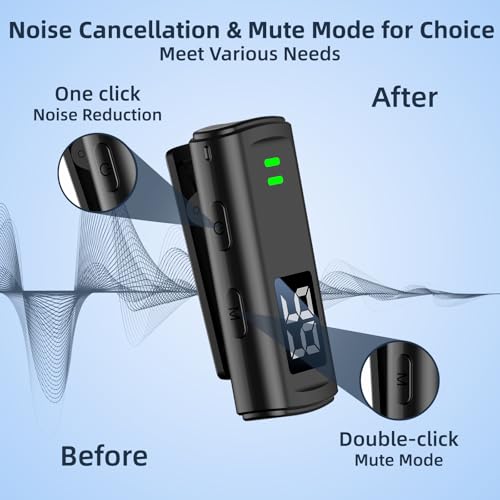 TXTUNE Wireless Lavalier Microphone for iPhone 16 USB C Phone Microphone for Video Recording with Noise Reduction Mini Mics 35H Charging Case 75FT Transmission - Image 3
