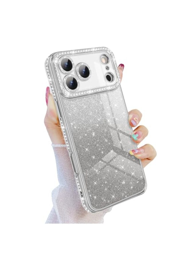 iPhone 17 Pro Max Case, Luxury Glitter Rhinestone Electroplated Clear Case with Shimmering Camera Lens Protector, Shock-Absorbing Case - Image 1