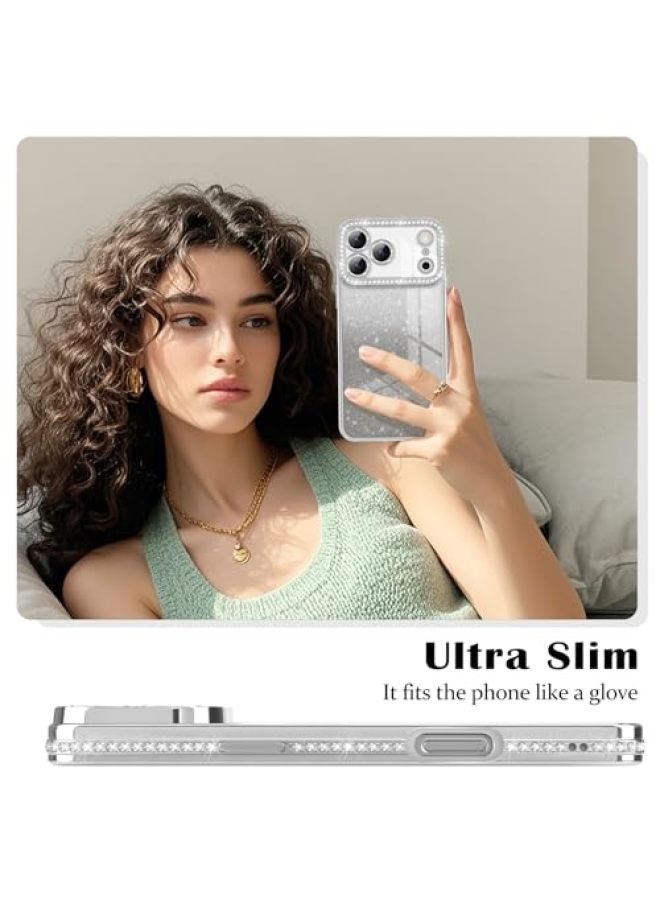 iPhone 17 Pro Max Case, Luxury Glitter Rhinestone Electroplated Clear Case with Shimmering Camera Lens Protector, Shock-Absorbing Case - Image 2