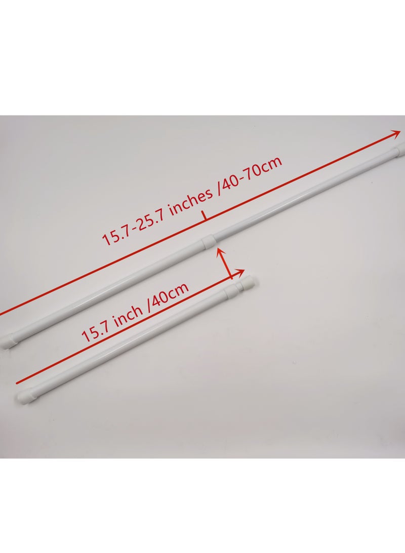 Adjustable Tension Pole 40-70cm - White | No Drill Shower Curtain Rod & Closet Organizer | Heavy Duty Spring-Loaded Rod for Bathroom, Kitchen, Shelving - Image 2