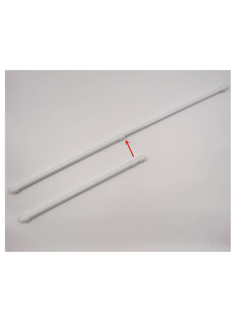 Adjustable Tension Pole 40-70cm - White | No Drill Shower Curtain Rod & Closet Organizer | Heavy Duty Spring-Loaded Rod for Bathroom, Kitchen, Shelving - Image 3