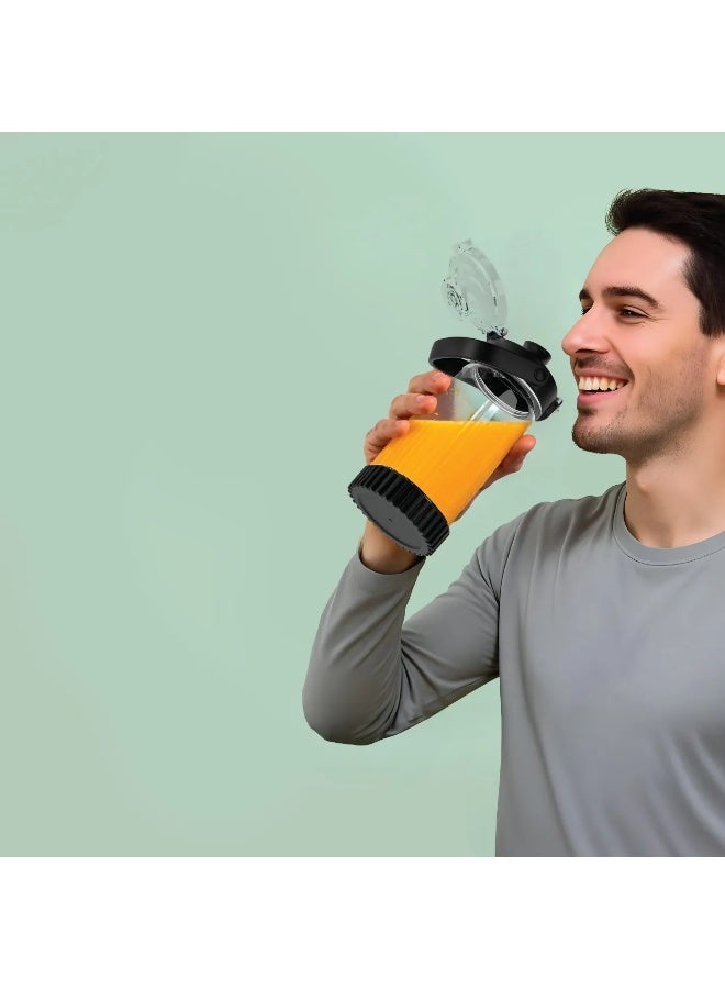 باورولوجي خلاط DUOMIX المحمول بمحرك عالي السرعة 120 واط / تصميم ذو شفرة مزدوجة / شحن سريع USB-C / خلاط مناسب للسفر بسعة 750 مل / مثالي لعصائر الفاكهة والمشروبات المخفوقة وسحق الثلج - أسود - Image 4