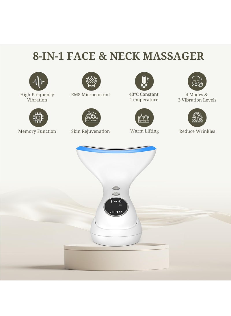 SYOSI - Face Massager EMS Facial Massager with LED Display 3 Light Modes Face Massager Electric 43℃ Face Lifting Device High Frequency Vibration for Wrinkle Anti-Aging Neck Skin Tightening Lifting - Image 1