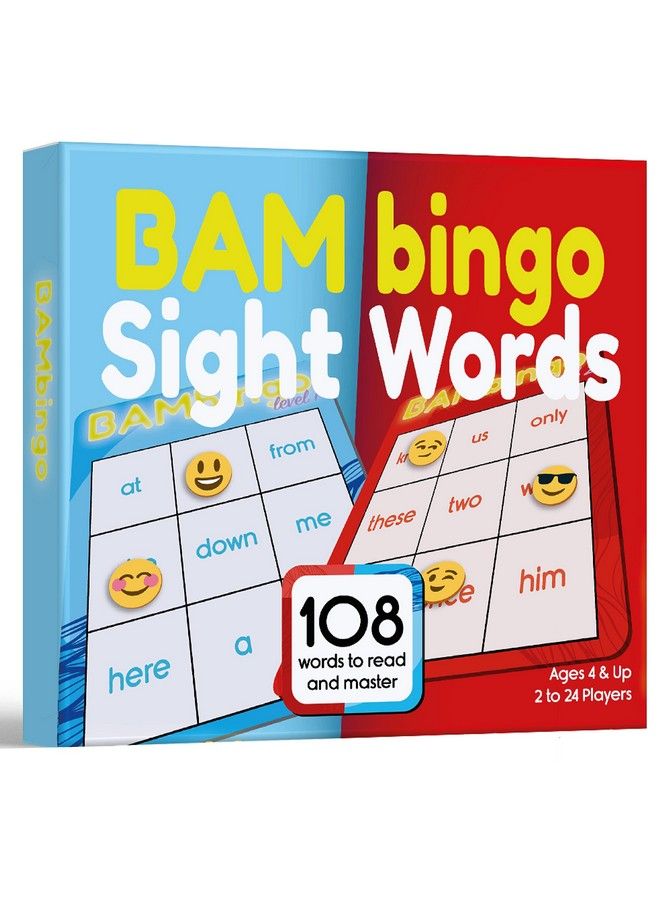 Sight Word Bingo Game Level 1 And Level 2 Learn To Read Vocabulary For Preschool Kids Kindergarten First Grade Learning Dolch Fry Words Lists Children Reading Educational Flash Cards - Image 1