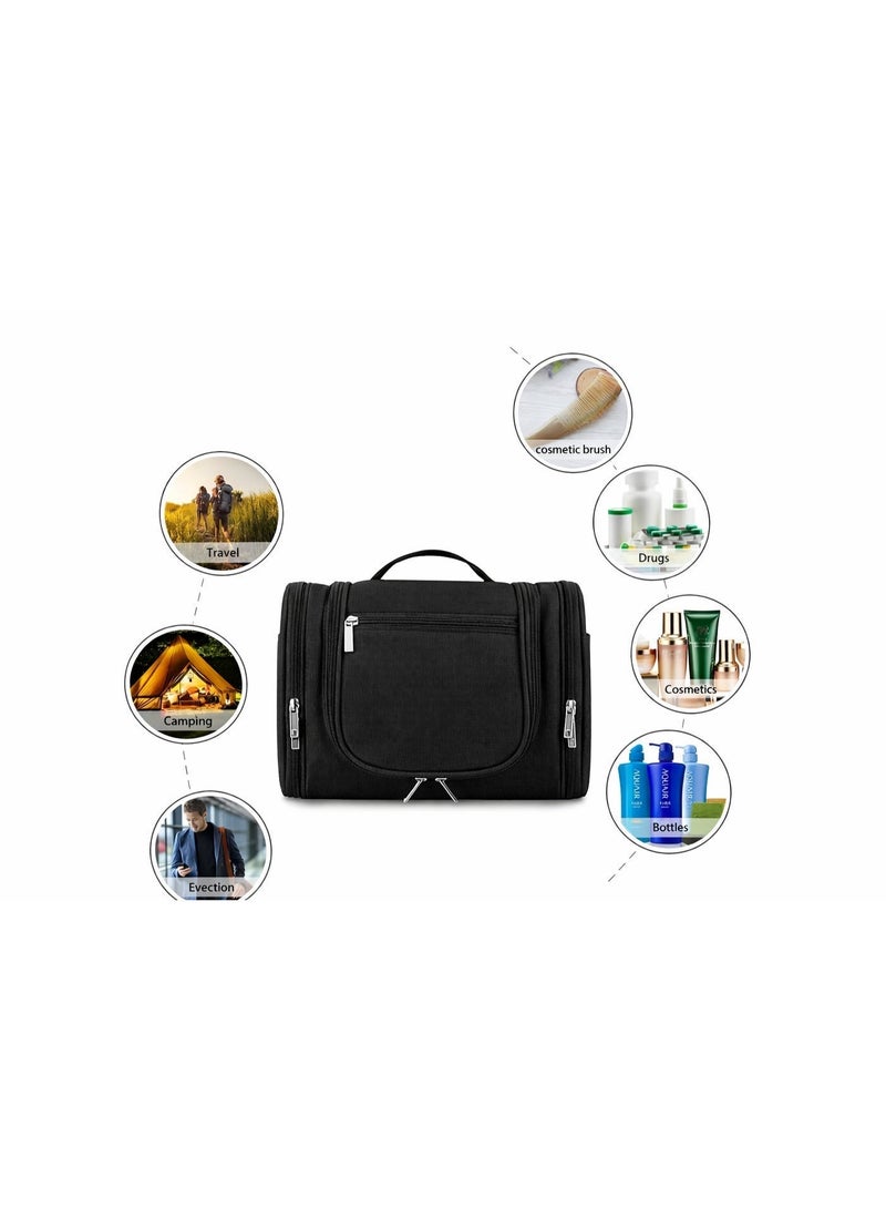 Men Women Travel Wash Bag Toiletry Organizer Pouch Shaving Cosmetic Make Up Case Navy  Beige - Image 5