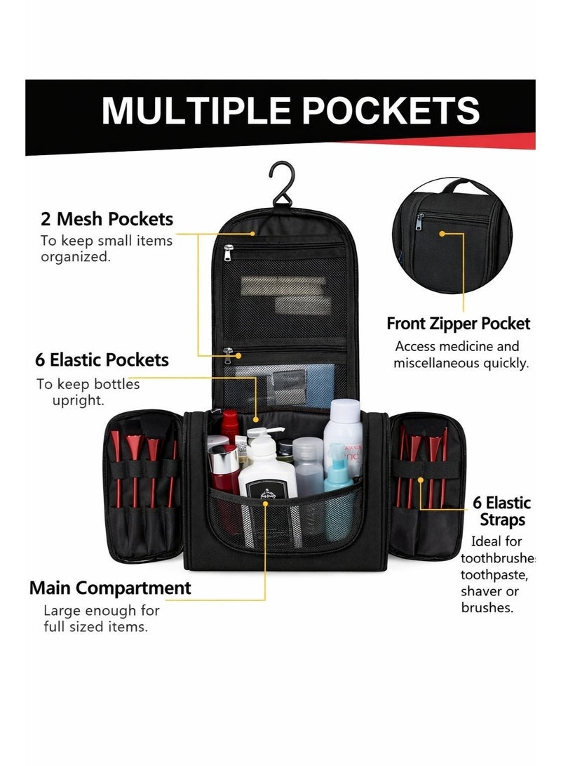 Men Women Travel Wash Bag Toiletry Organizer Pouch Shaving Cosmetic Make Up Case Navy  Beige - Image 3