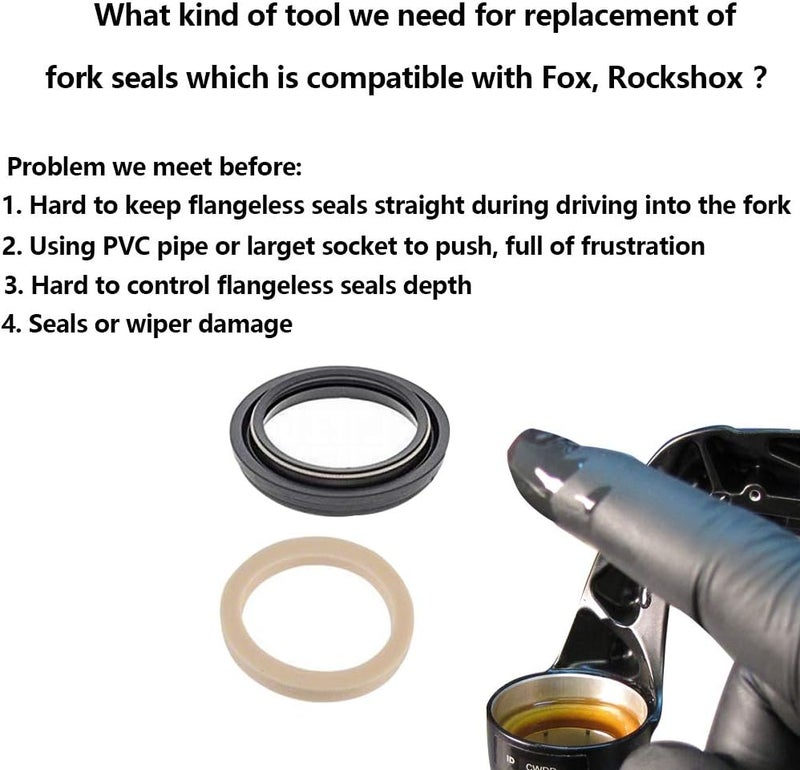 GICB Dust Seal Installation Tool Fork Dust Seal Driver Dust Wiper Installation Tool Guide Compatible for Fox Rockshox Suspension Fork Lower Leg in 30mm 32mm 34mm 35mm 36mm 40mm - Image 2