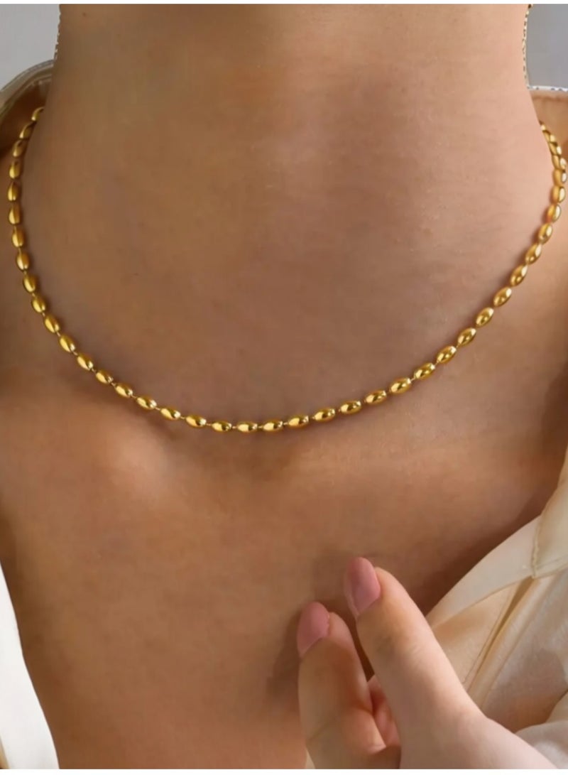 Casual collection Elegant & High Quality Stainless Steel Gold Plated Necklace For Women - Image 1