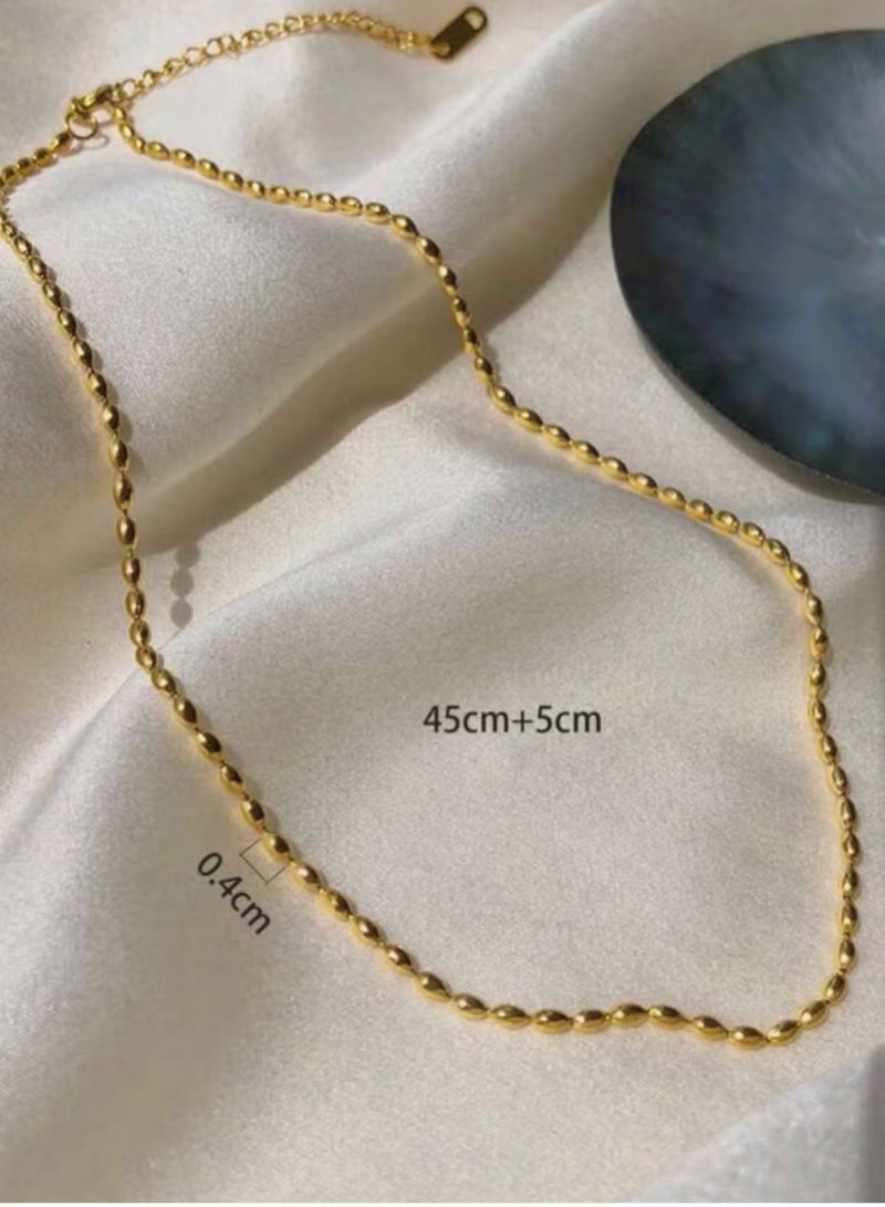 Casual collection Elegant & High Quality Stainless Steel Gold Plated Necklace For Women - Image 4