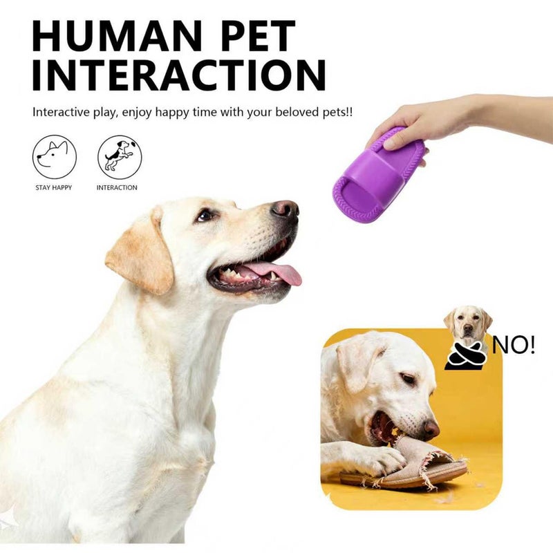 MECOOL Dog Toy Unbreakable Slippers Squeaky Dog Toys for Teehing Chewing Size for Medium and Samll Breeds(Purple) - Image 2