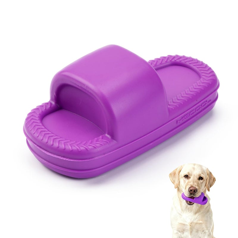 MECOOL Dog Toy Unbreakable Slippers Squeaky Dog Toys for Teehing Chewing Size for Medium and Samll Breeds(Purple) - Image 1
