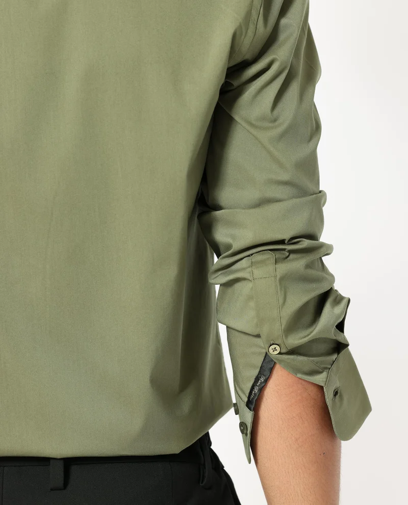 Rare Rabbit Men's Cotton Stretch Plain Shirt