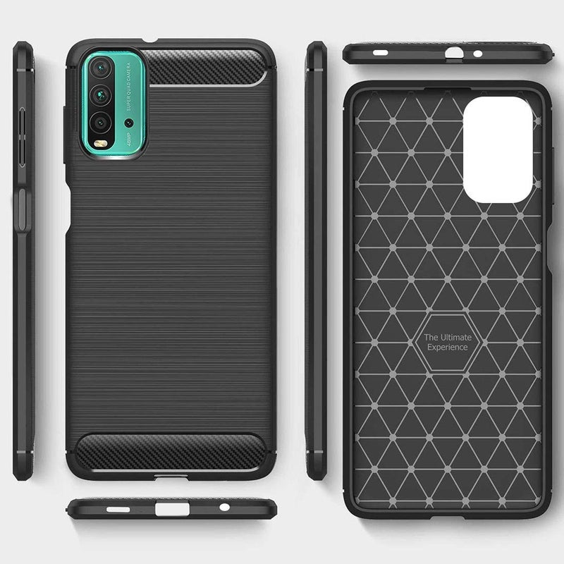 Nishtech for Redmi 9 Power (2021) Carbon Fiber Hybrid Armor Shock Proof TPU Back Case Cover - Image 2