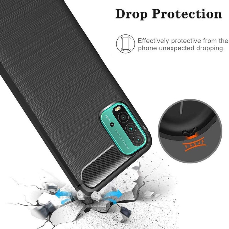 Nishtech for Redmi 9 Power (2021) Carbon Fiber Hybrid Armor Shock Proof TPU Back Case Cover - Image 5