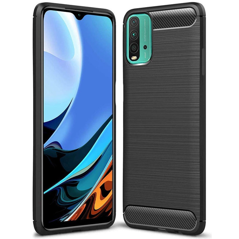Nishtech for Redmi 9 Power (2021) Carbon Fiber Hybrid Armor Shock Proof TPU Back Case Cover - Image 1