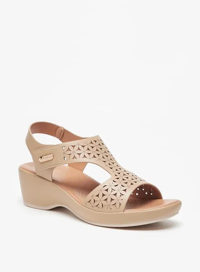 Le Confort Women Lazer Cut Comfort Sandal With Back Strap