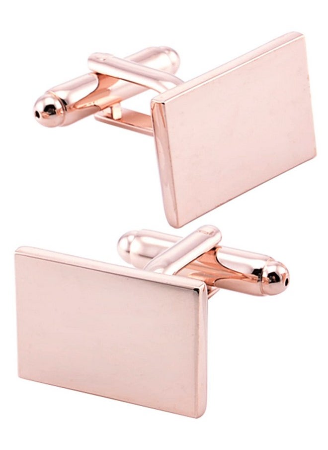 Jonwo Classic Rectangle Stainless Steel Men'S Cufflinks In Gift Box Classic Tuxedo Shirt Cuff Link For Wedding Formal Business (Pink)  - Image 1