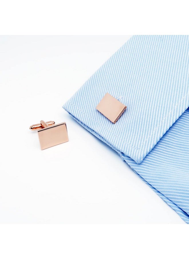 Jonwo Classic Rectangle Stainless Steel Men'S Cufflinks In Gift Box Classic Tuxedo Shirt Cuff Link For Wedding Formal Business (Pink)  - Image 2
