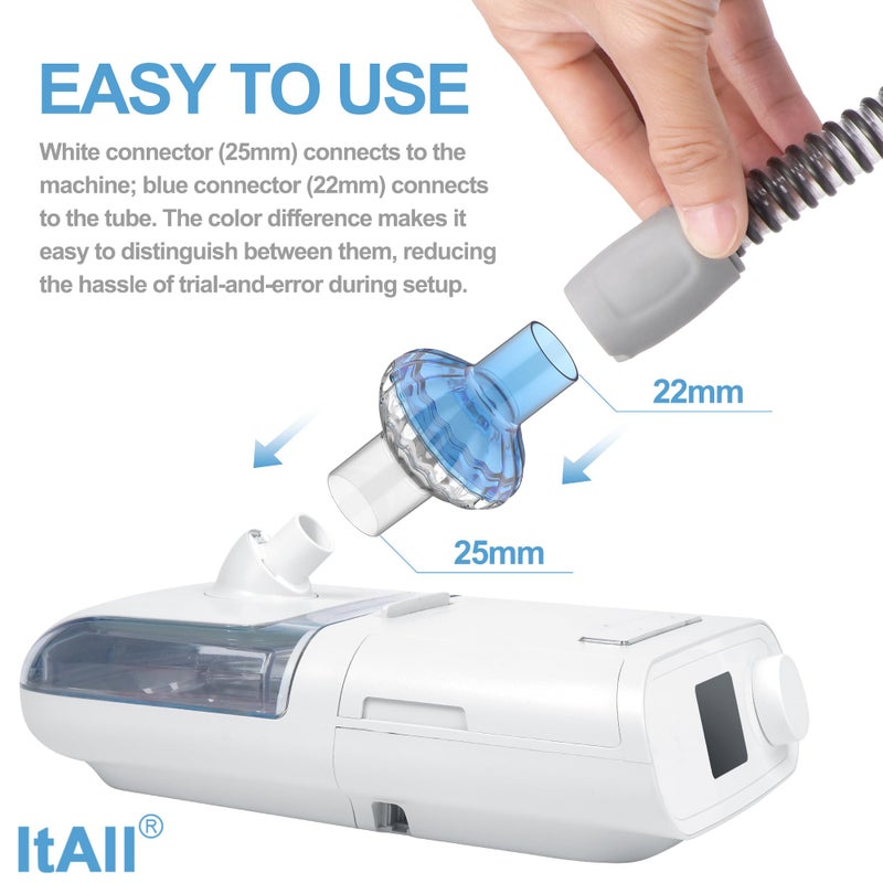 ItAll 6PCs CPAP Filters for CPAP & BiPAP, Redesigned Inline Filters Without Airflow Resistance, Improved Filtration Efficency Providing Cleaner Airflow, Compatible with Most CPAP Tubing & Machines - Image 3