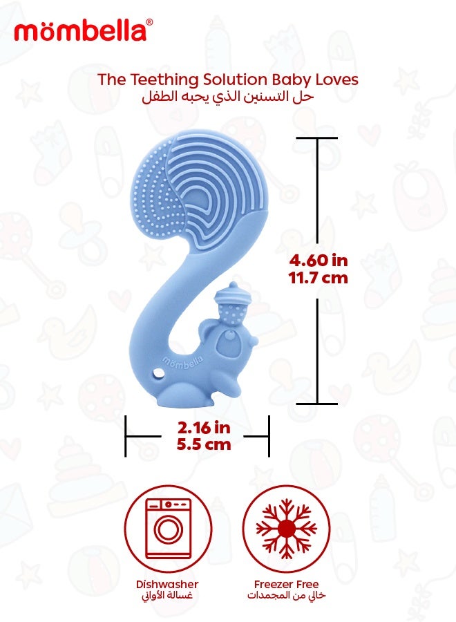 مومبيلا لعبة عضاضة السنجاب | سيليكون خالي من BPA | لعبة عضاضة ناعمة وآمنة للأطفال | تصميم جوزة بندق ممتع | آمنة في غسالة الصحون والمجمد | ٣ أشهر فأكثر | الأبعاد: الطول 9 × العرض 6 × الارتفاع 14 سم - Image 4