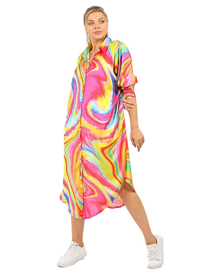 Zmurud Silky Satin Blouse - Printed  - Image 1