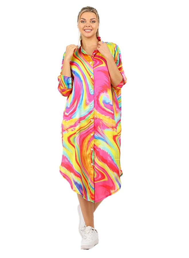 Zmurud Silky Satin Blouse - Printed  - Image 2